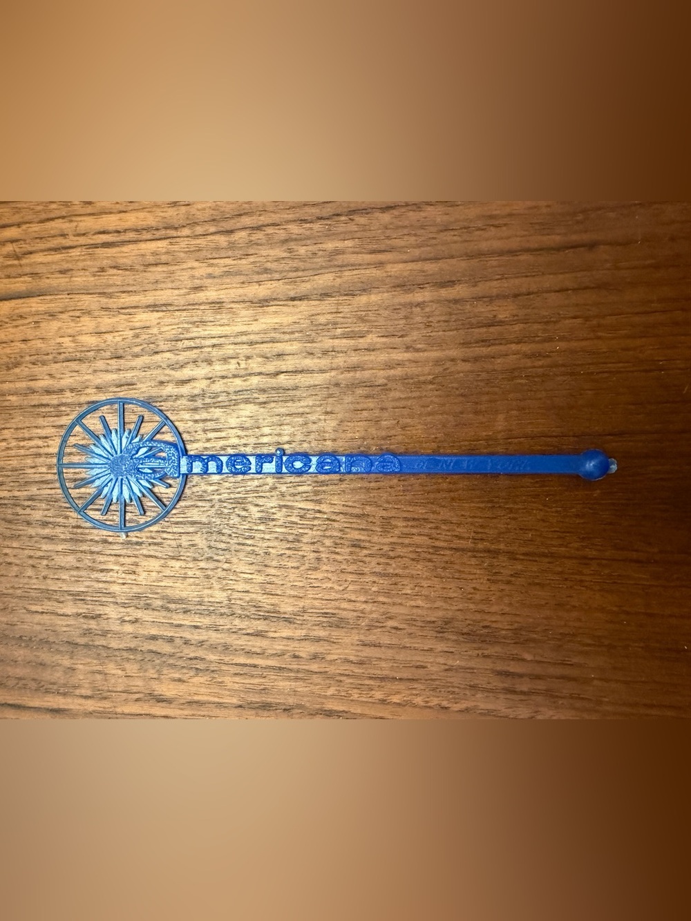 Vintage Americana Hotel New York City NY Blue Cocktail Stir Swizzle Stick